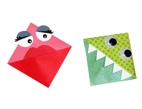 Origami Monster Bookmarks